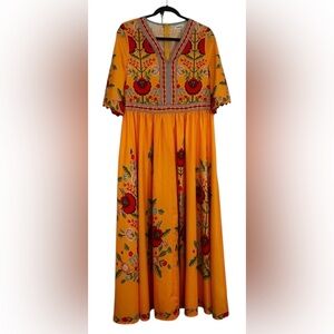 Women’s Ursime Yellow floral maxi dress- Size Small